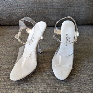 5" Ellie clear heels -Size 7